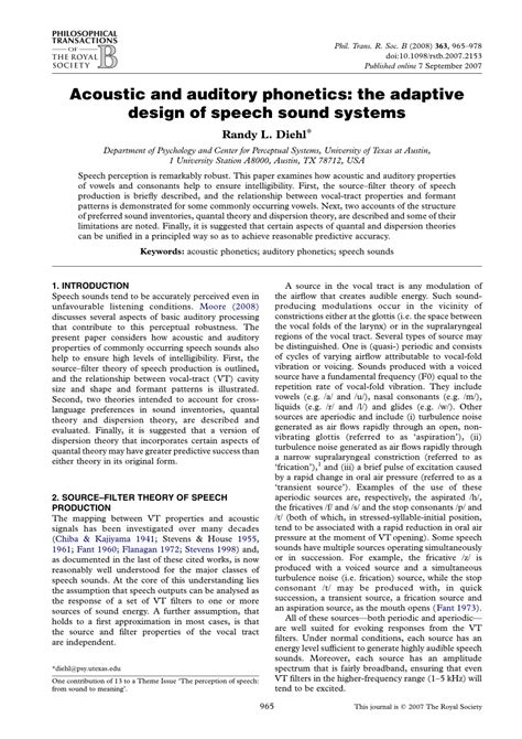 (PDF) Acoustic and auditory phonetics: The adaptive  .